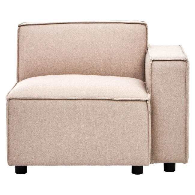 Lousey Natural Fabric Left Arm Sofa