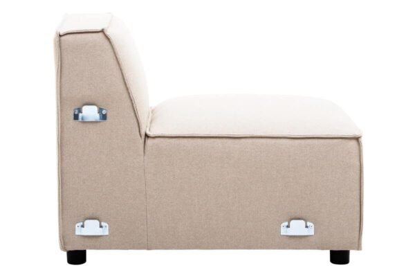 Lousey Natural Fabric Armless Sofa - Image 3