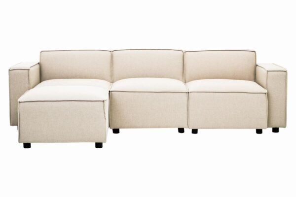 Lousey Cream Fabric Sofa Ottoman - Image 8