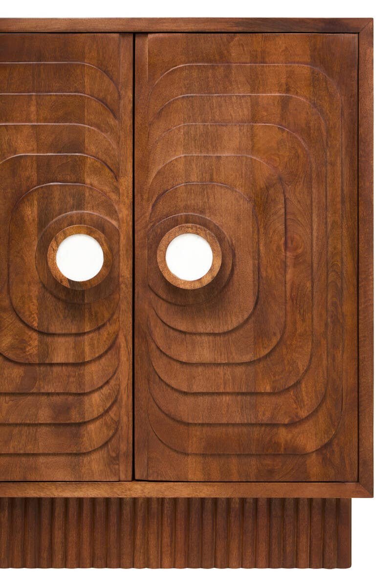 Graans Two Door Mango Wood Carved Cabinet Graans Two Door Mango Wood Carved Cabinet