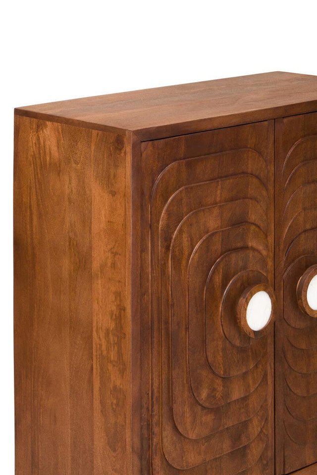 Graans Two Door Mango Wood Carved Cabinet Graans Two Door Mango Wood Carved Cabinet