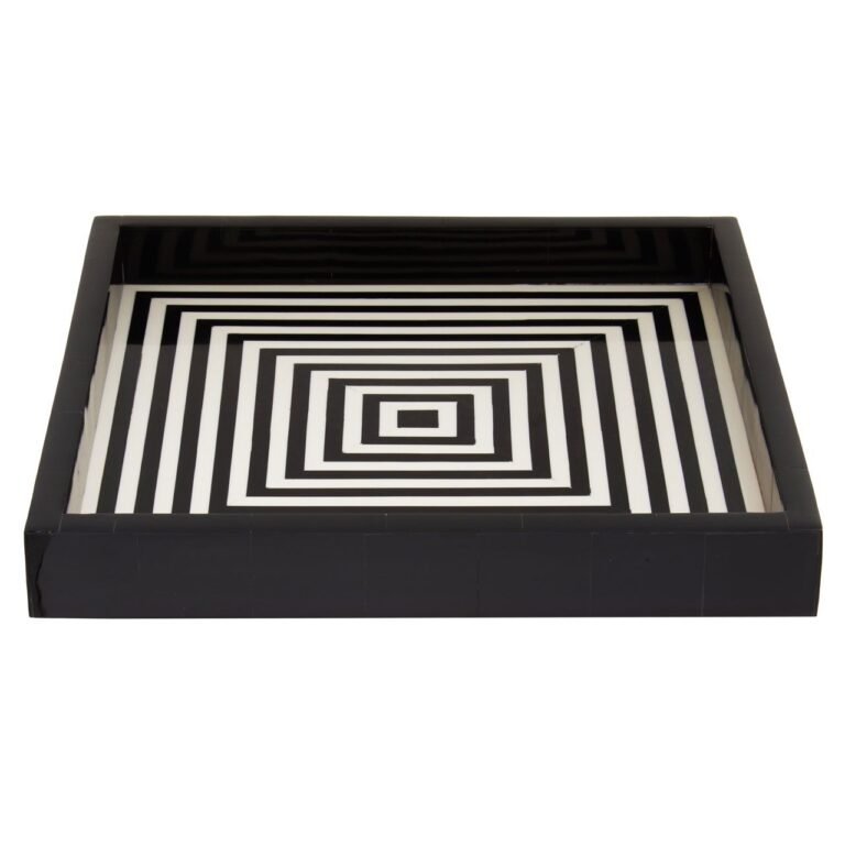 Orniere Black And White Finish Tray