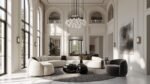 Interior design statistics UK 2026 showing a luxury living room with designer furniture, lighting and home décor trends 2
