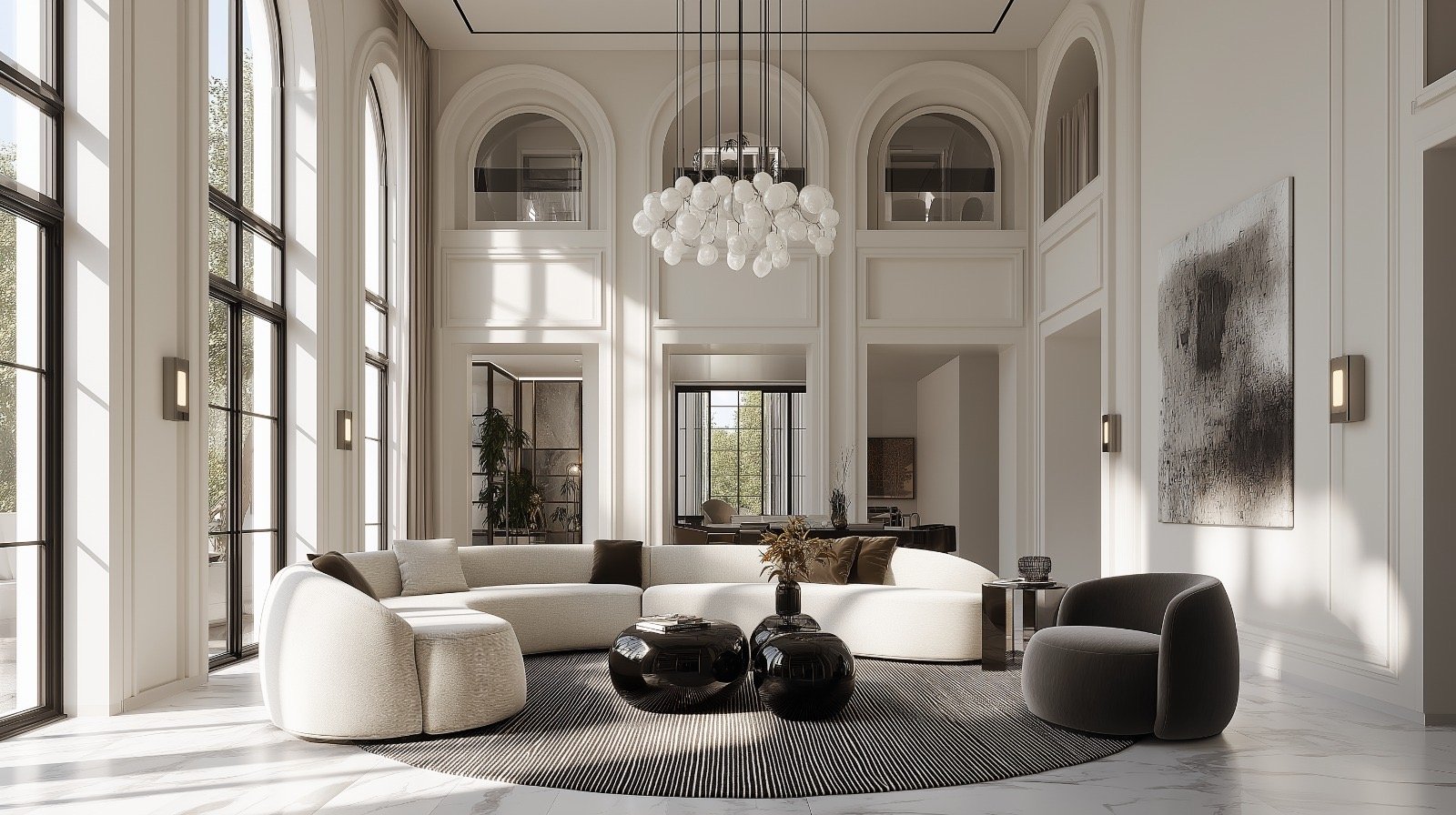 Interior design statistics UK 2026 showing a luxury living room with designer furniture, lighting and home décor trends 2
