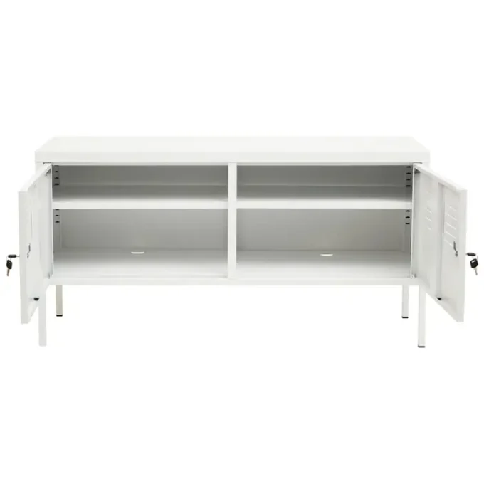 Acadia Two Door White Locker Cabinet1