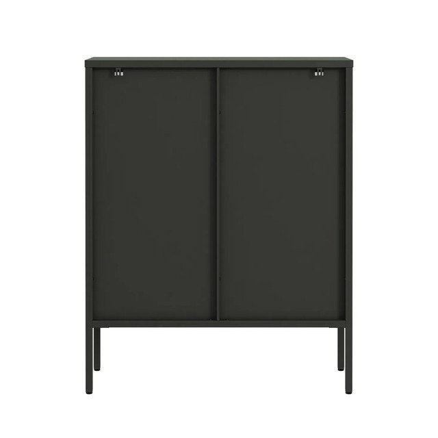 Adderson Black Metal and Fluted Glass Door Cabinet Adderson Black Metal and Fluted Glass Door Cabinet