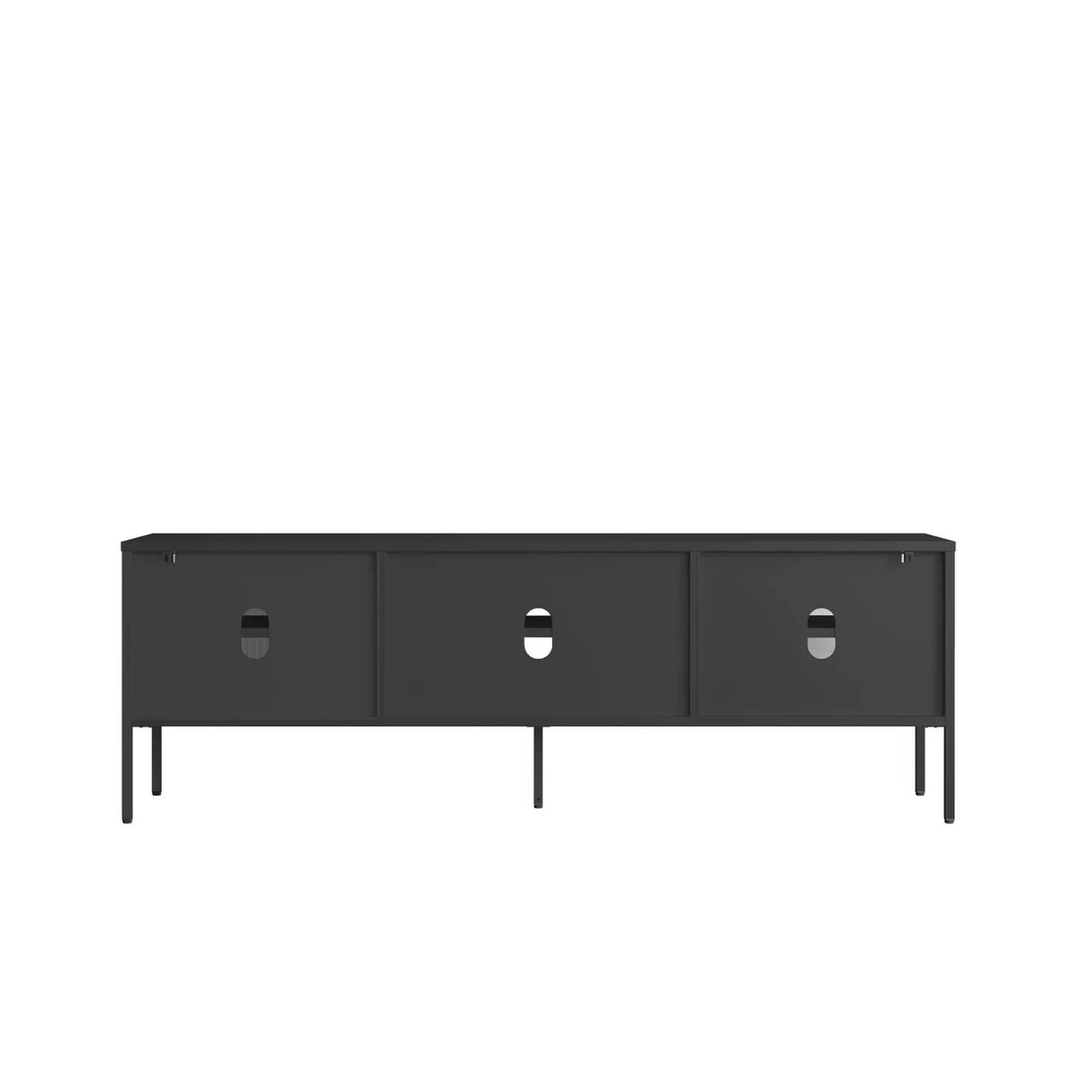 Adderson Black Metal and Fluted Glass Door Media Unit Adderson Black Metal and Fluted Glass Door Media Unit