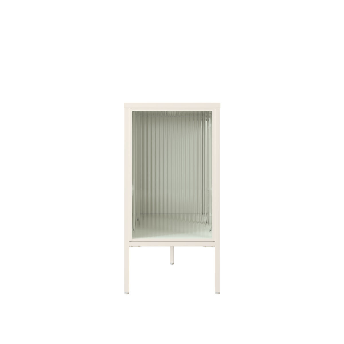 Adderson Warm White Metal Fluted Glass Door Sideboard Adderson Warm White Metal Fluted Glass Door Sideboard
