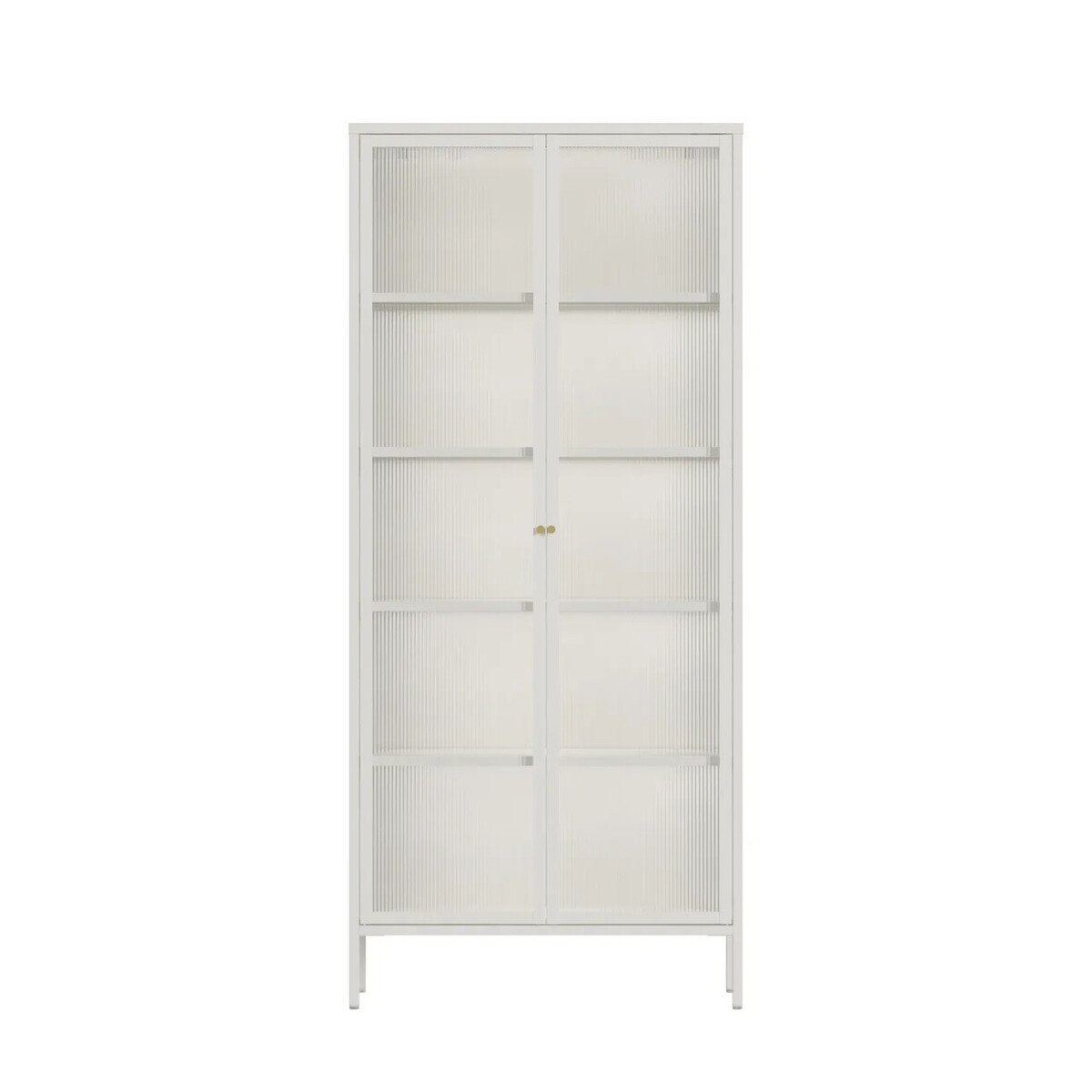 Adderson Warm White Metal Fluted Glass Door Tall Cabinet Adderson Warm White Metal Fluted Glass Door Tall Cabinet