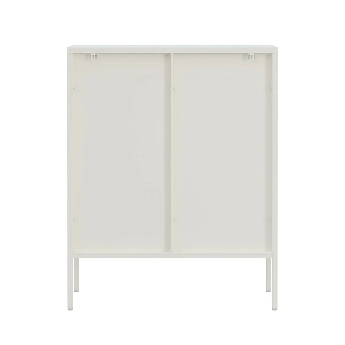 Adderson Warm White Metal and Fluted Glass Door Cabinet Adderson Warm White Metal and Fluted Glass Door Cabinet