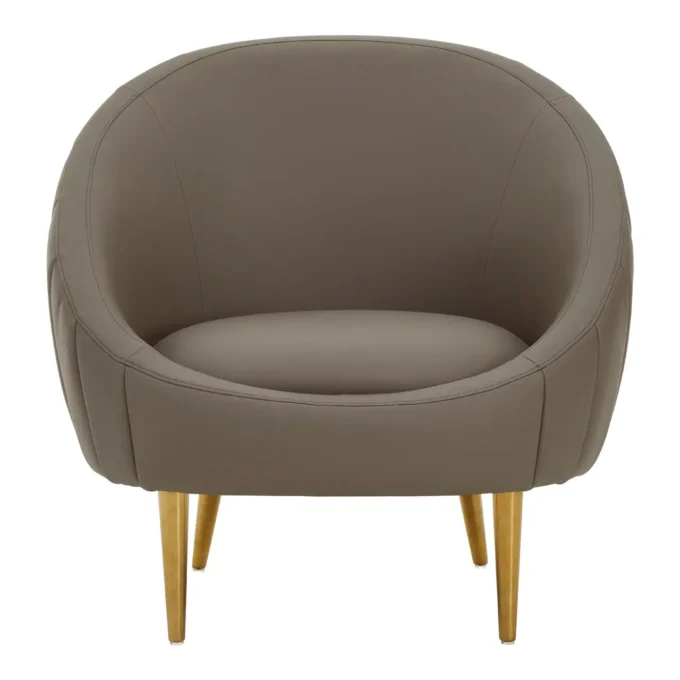 Aegero Brown Leather Effect Armchair
