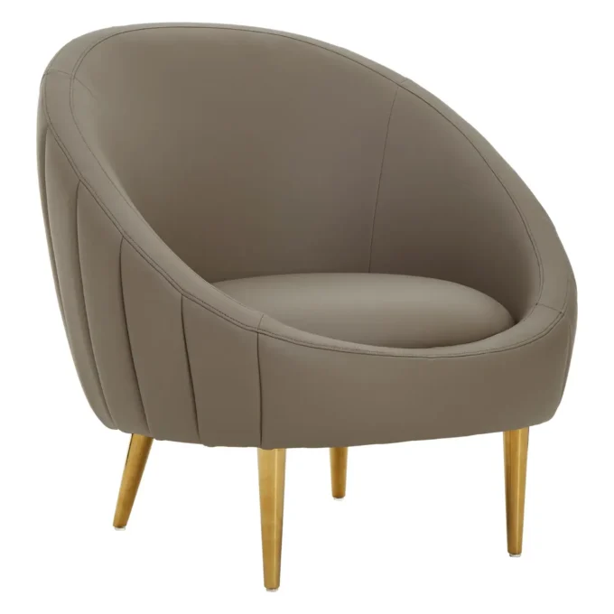 Aegero Brown Leather Effect Armchair1