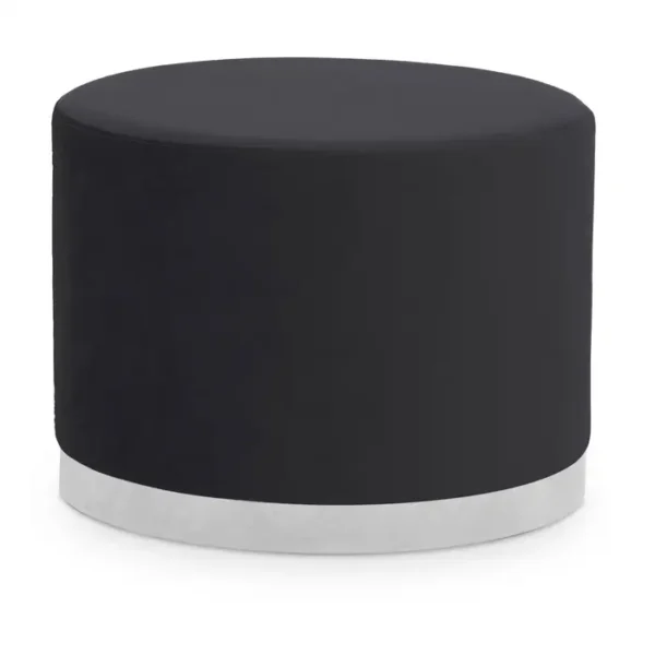 Aggen Black And Silver Round Stool