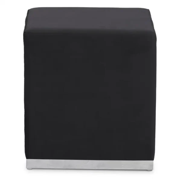 Aggen Black And Silver Square Stool