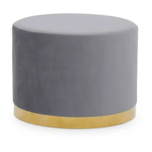 Aggen Grey And Gold Round Stool