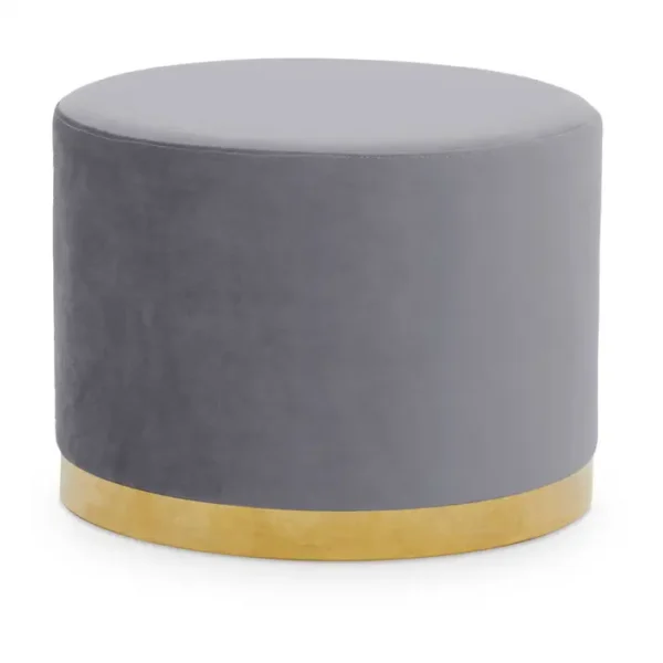 Aggen Grey And Gold Round Stool