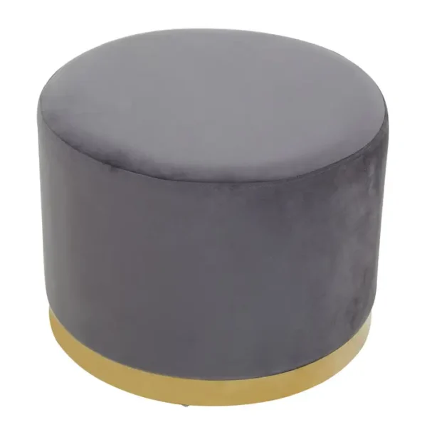 Aggen Grey And Gold Round Stool1