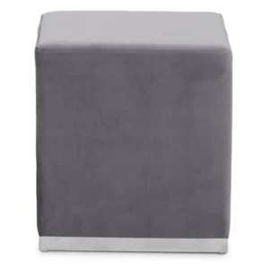 Aggen Grey And Silver Square Stool