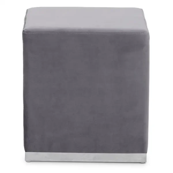 Aggen Grey And Silver Square Stool