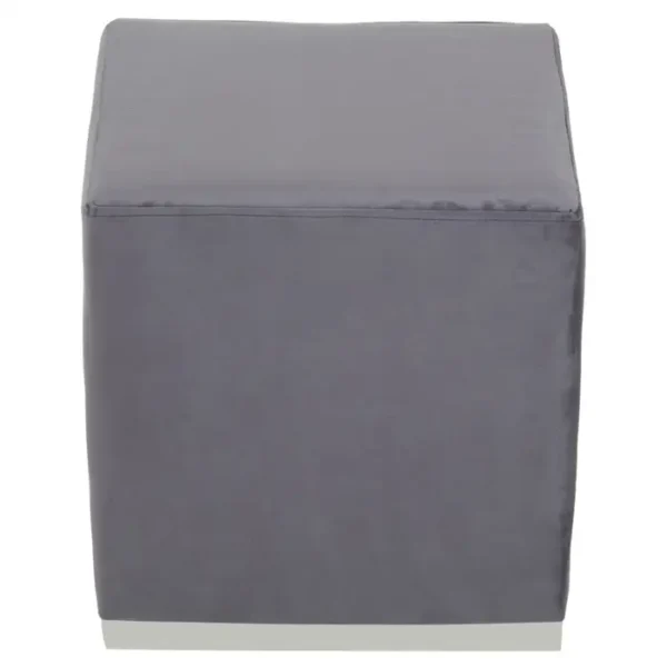 Aggen Grey And Silver Square Stool1