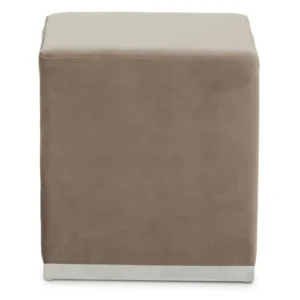 Aggen Mink And Silver Square Stool