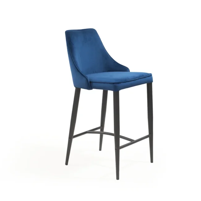 Alain Bar Stool - Navy Velvet