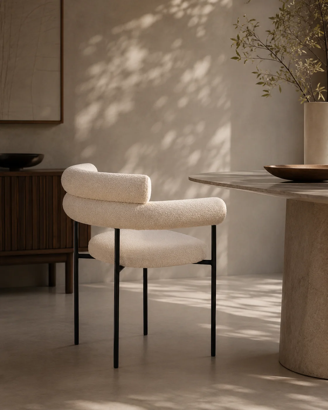 Alita Dining Chair - Chex Polar Bouclé Alita Dining Chair - Chex Polar Bouclé
