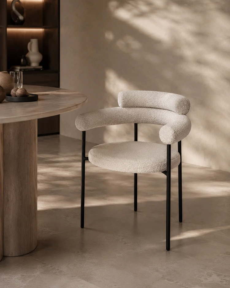 Alita Dining Chair - Chex Polar Bouclé Alita Dining Chair - Chex Polar Bouclé