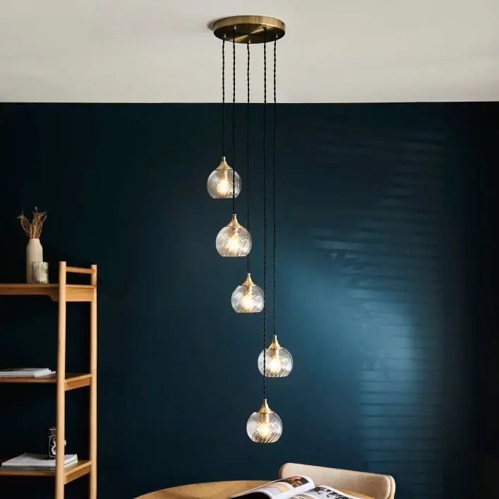 Erenice 9 Tiered Pendant Light Antique Brass Allegra 5 Cascade Pendant Light Antique Brass 2