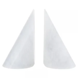 Almos Set Of Two White Marble Bookends