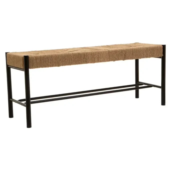 Andar Natural Rope and Black Wood Bench1