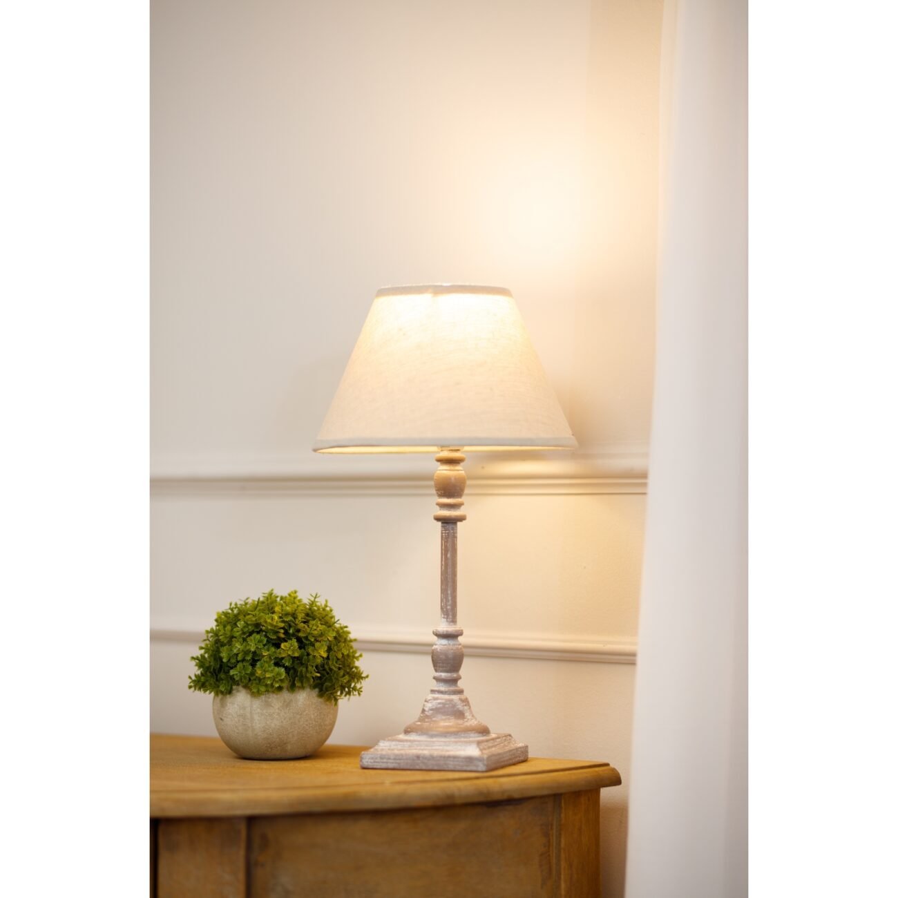 Antia Stem Table Lamp With Linen Shade Antia Stem Table Lamp With Linen Shade