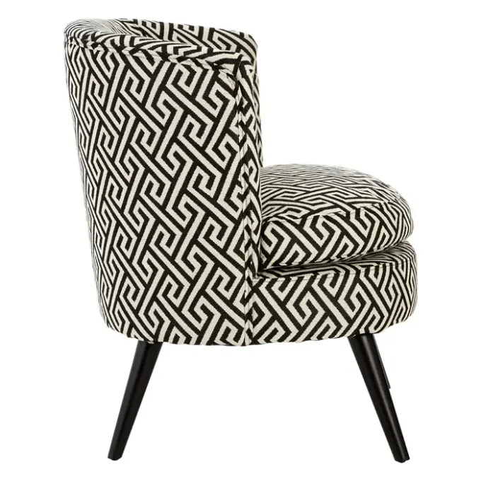 Argen Park Black And Beige Greek Key Round Armchair2
