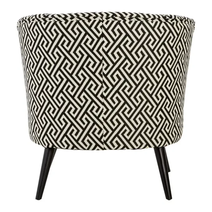 Argen Park Black And Beige Greek Key Round Armchair3