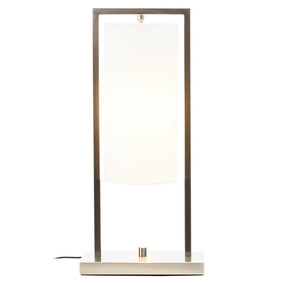 Avelton Nickel Finish Table Lamp with White Shade Avelton Nickel Finish Table Lamp with White Shade