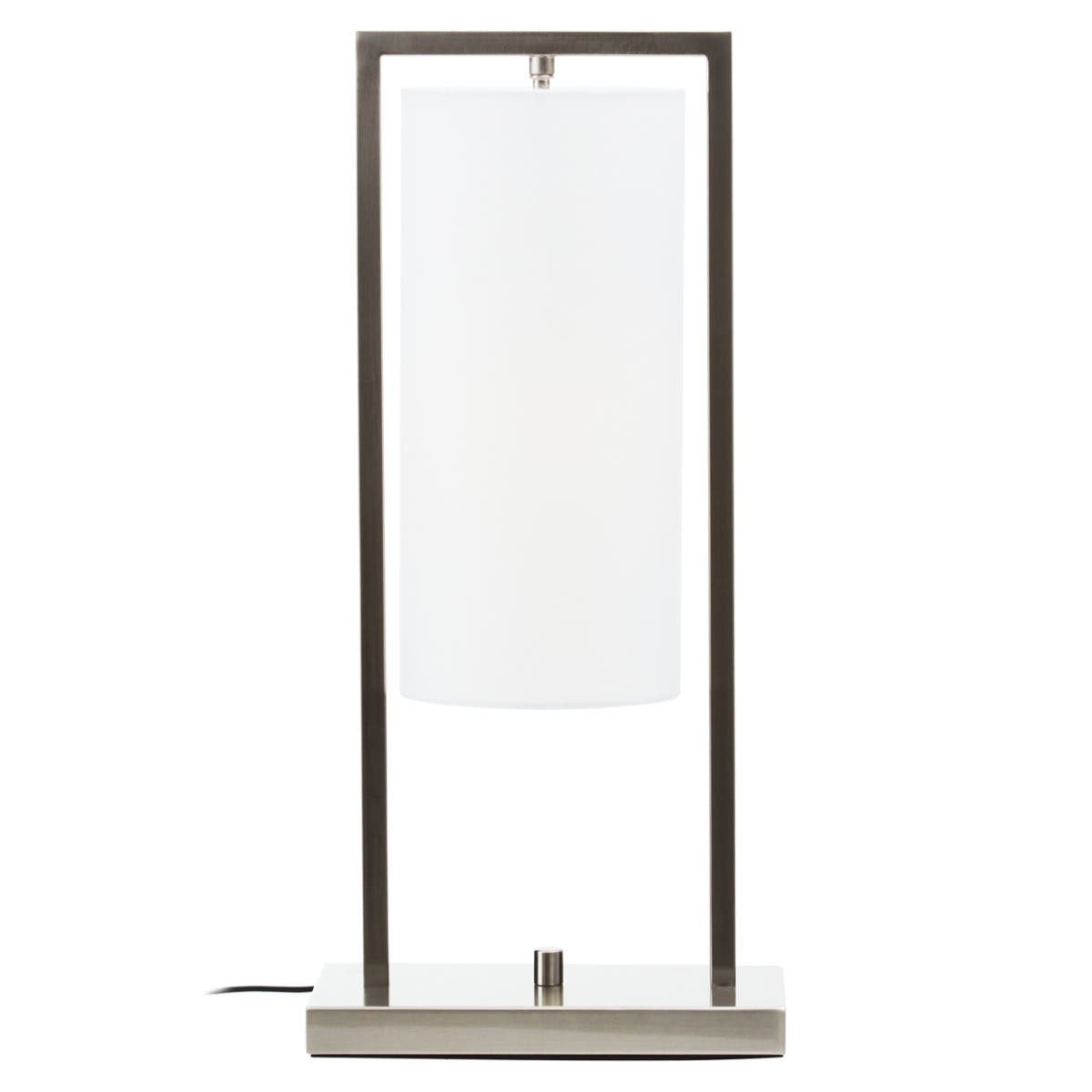 Avelton Nickel Finish Table Lamp with White Shade Avelton Nickel Finish Table Lamp with White Shade