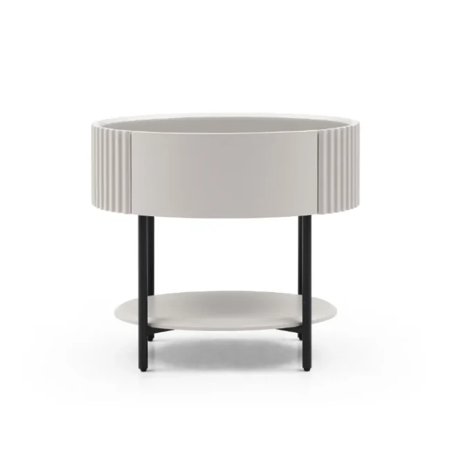 Avola Bedside Table - Matte Beige