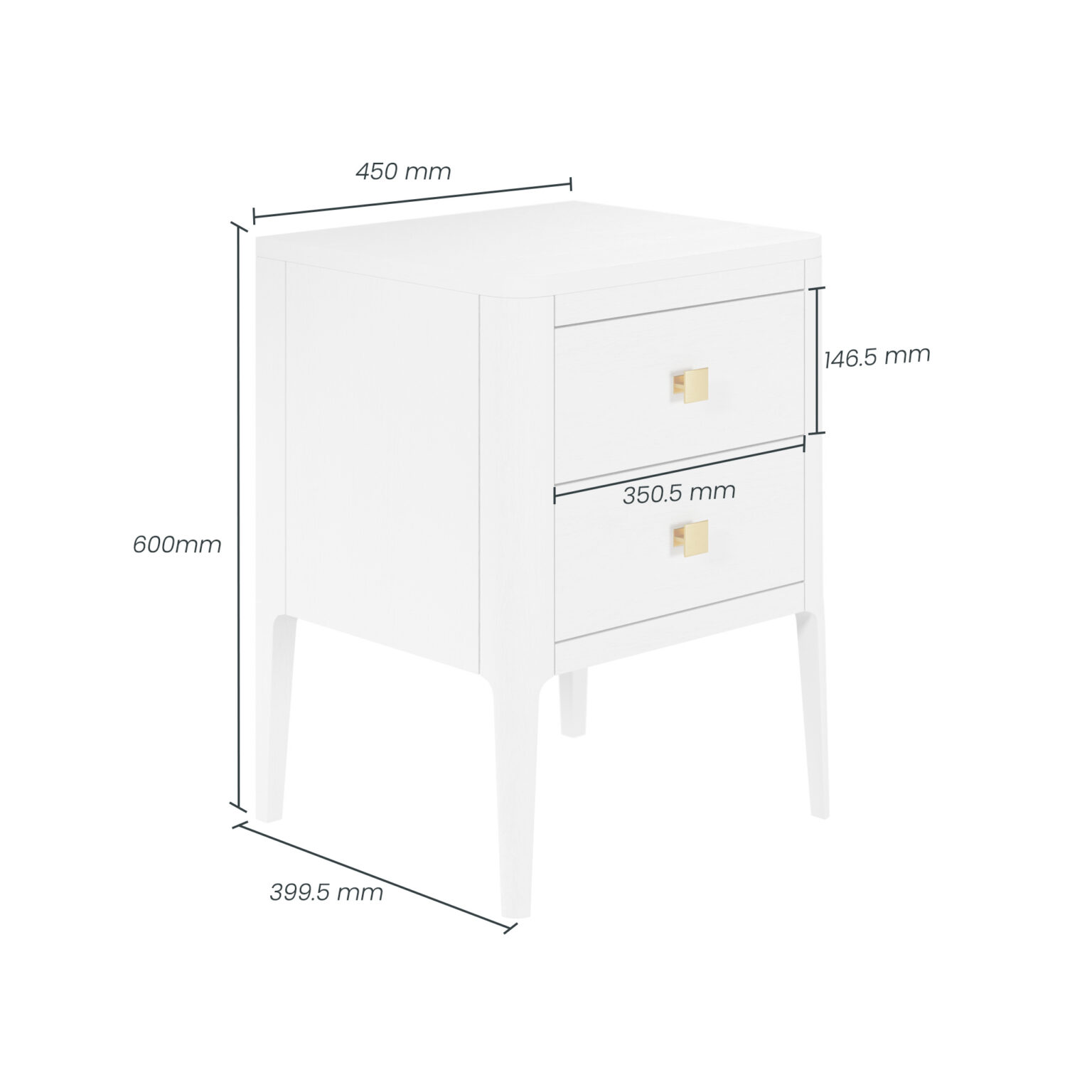 Abberley Bedside | White