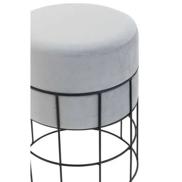 Barnes Cage Frame Velvet Stool1