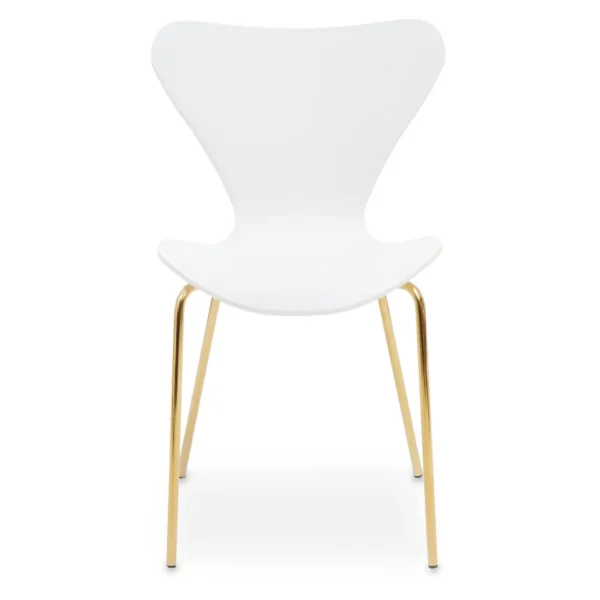 Bathurst Dining Chair With White Seat And Gold Chrome Legs