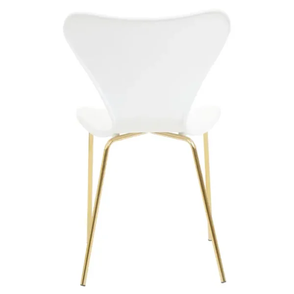 Bathurst Dining Chair With White Seat And Gold Chrome Legs3