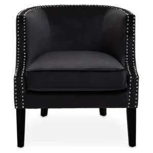 Bexhill Black Velvet Studded Chair