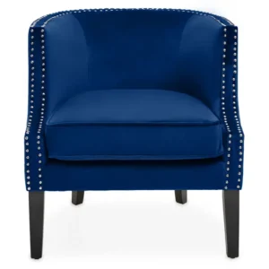 Bexhill Blue Velvet Studded Chair