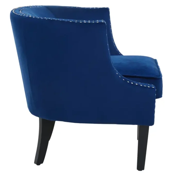 Bexhill Blue Velvet Studded Chair2