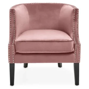 Bexhill Pink Velvet Studded Chair