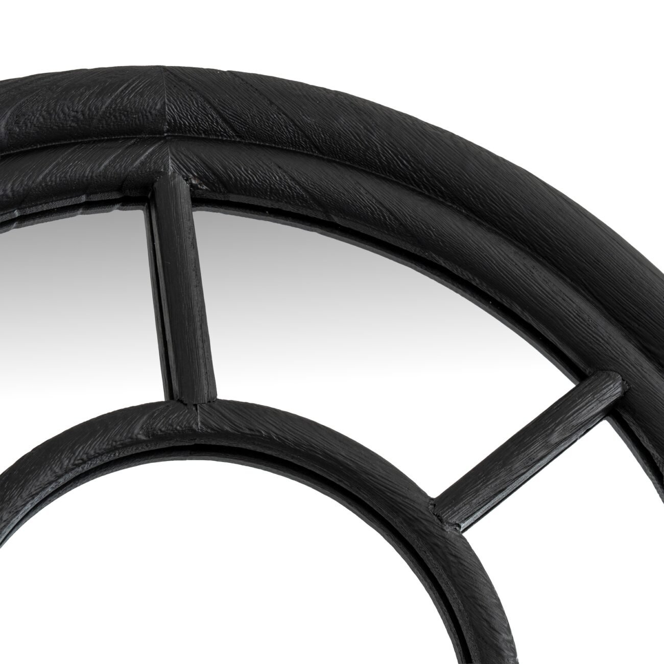 Black Wood Tall Arched Window Mirror