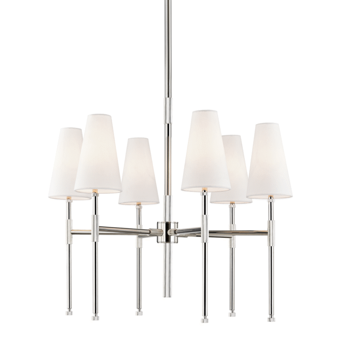 Bowery Chandelier 6 Bulbs Nickel