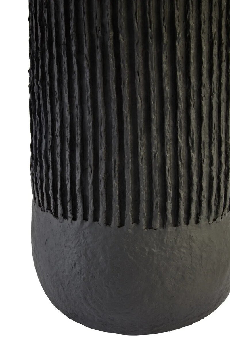 Calvero Black Etched Linear Design Papier Mache Table Lamp Calvero Black Etched Linear Design Papier Mache Table Lamp