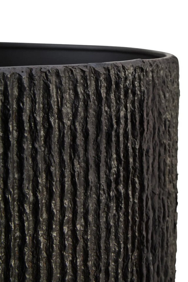 Calvero Black Etched Linear Design Papier Mache Table Lamp Calvero Black Etched Linear Design Papier Mache Table Lamp