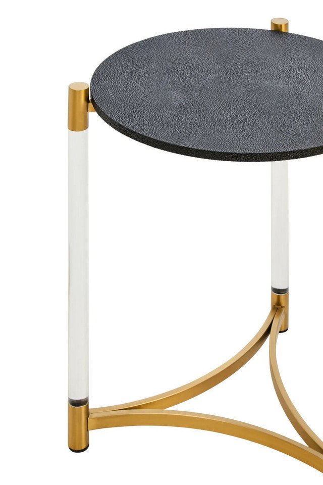 Mardona Set Of Two Black Shagreen Effect Side Tables Mardona Set Of Two Black Shagreen Effect Side Tables